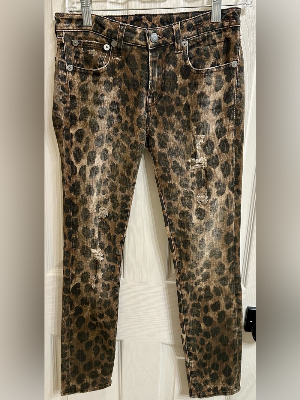 R13 Kate Skinny Leopard-Print Jeans - Size 26 $595